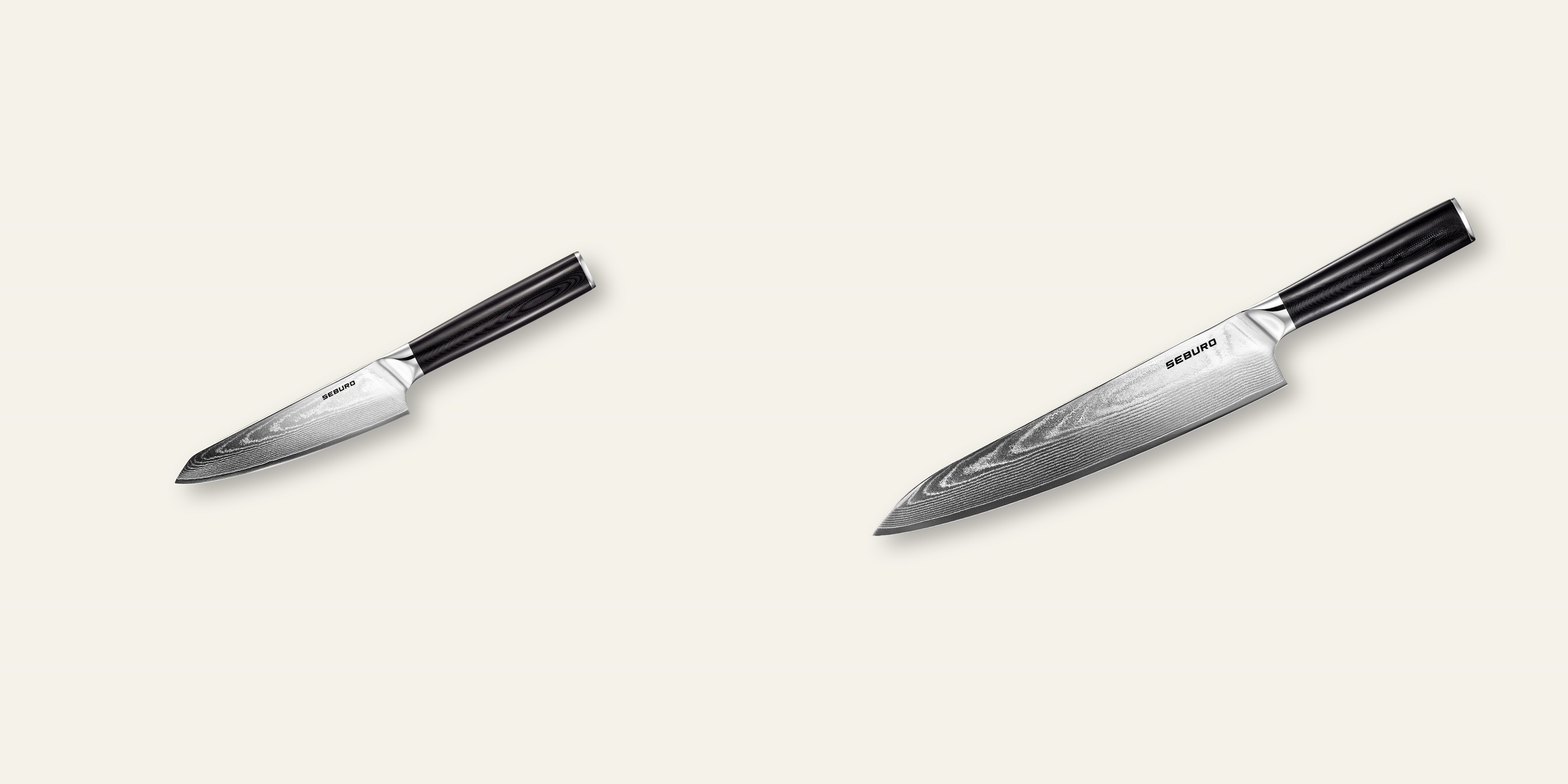 AKCE 1+1 Honesuki (vykosťovací) nůž Seburo SARADA Damascus 130mm + Šéfkuchařský nůž Seburo SARADA Damascus 250mm