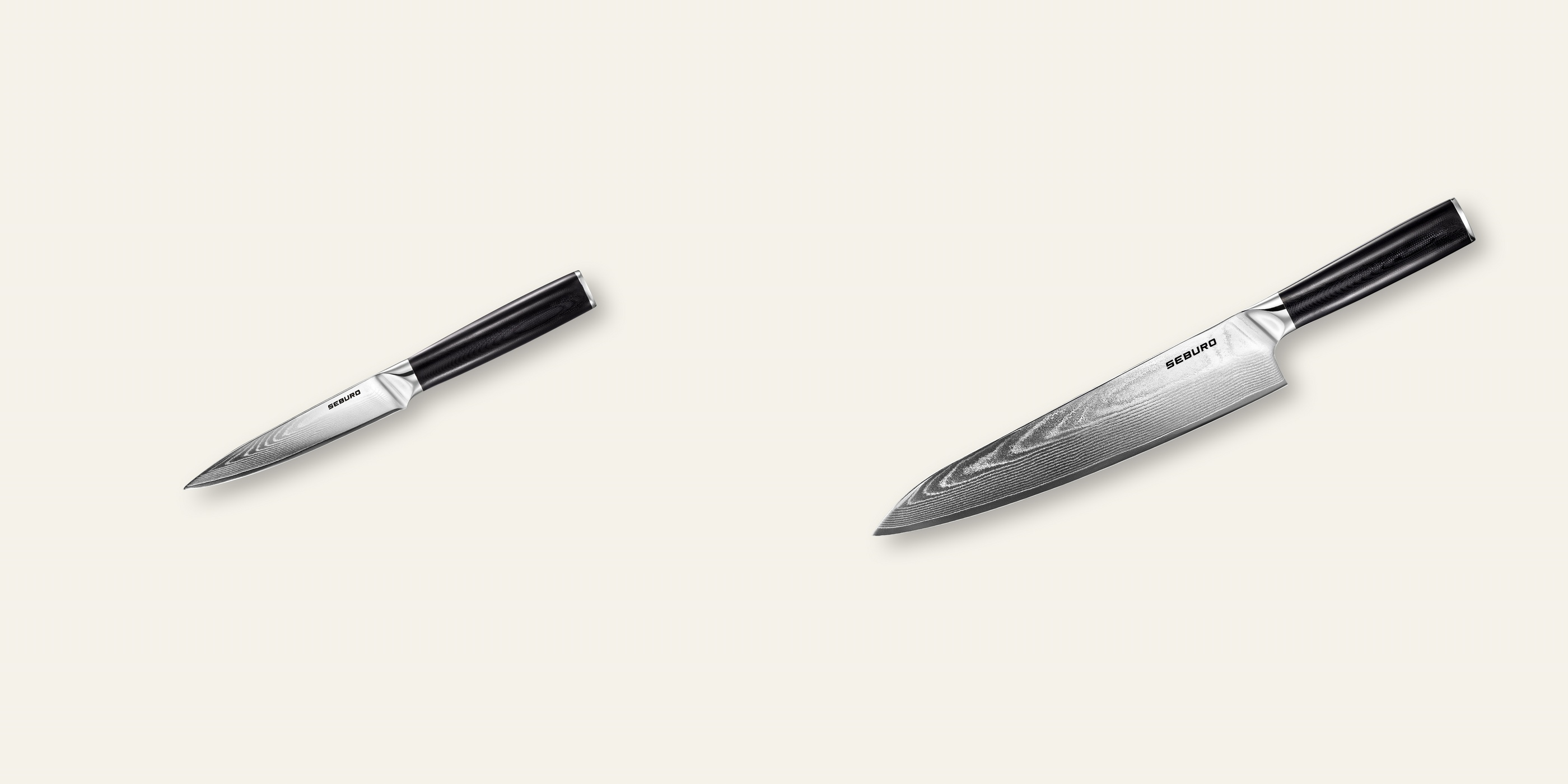 AKCE 1+1 Kuchyňský univerzální nůž Seburo SARADA Damascus 130mm + Šéfkuchařský nůž Seburo SARADA Damascus 250mm