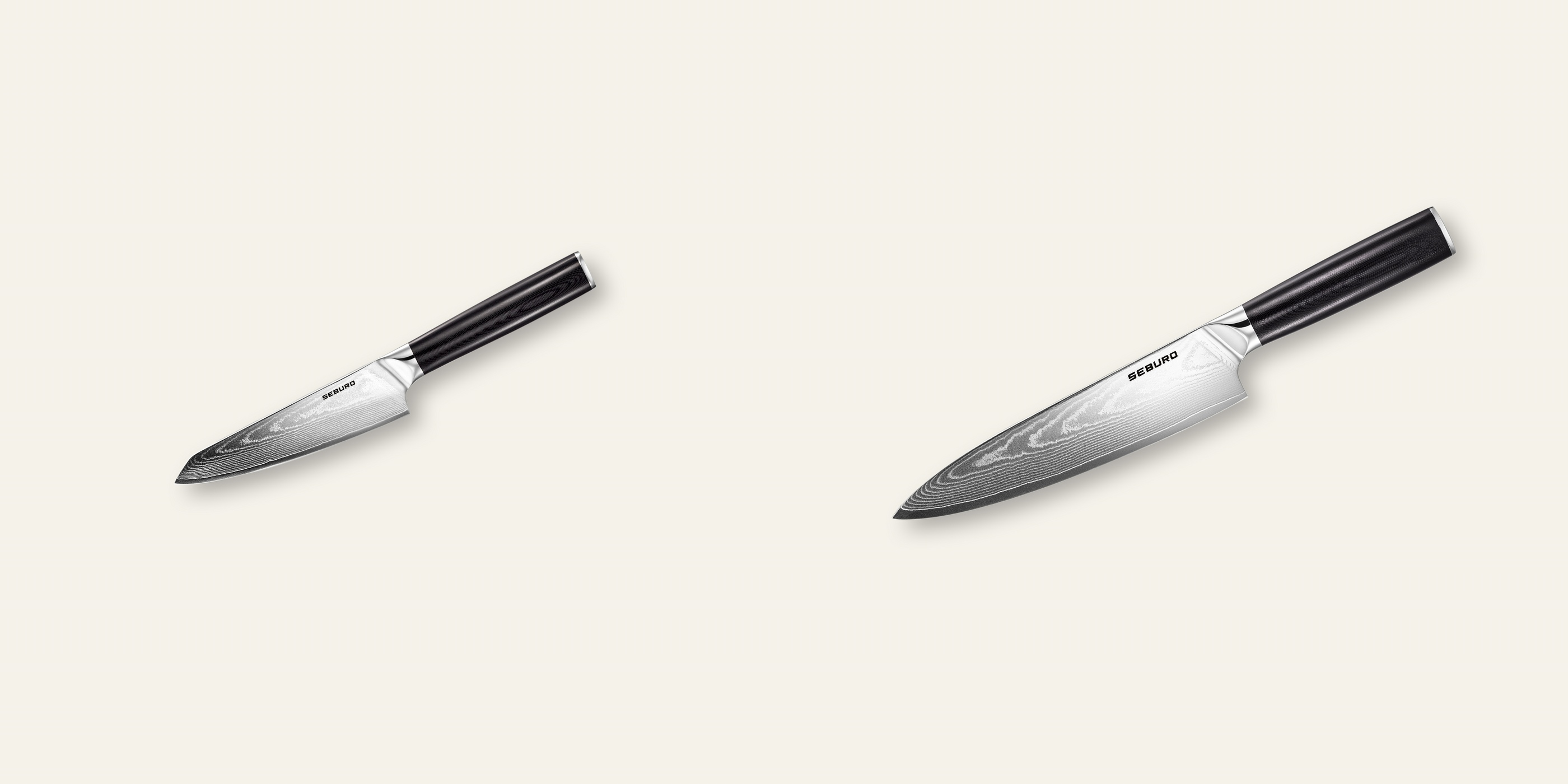 AKCE 1+1 Honesuki (vykosťovací) nůž Seburo SARADA Damascus 130mm + Šéfkuchařský nůž Seburo SARADA Damascus 200mm
