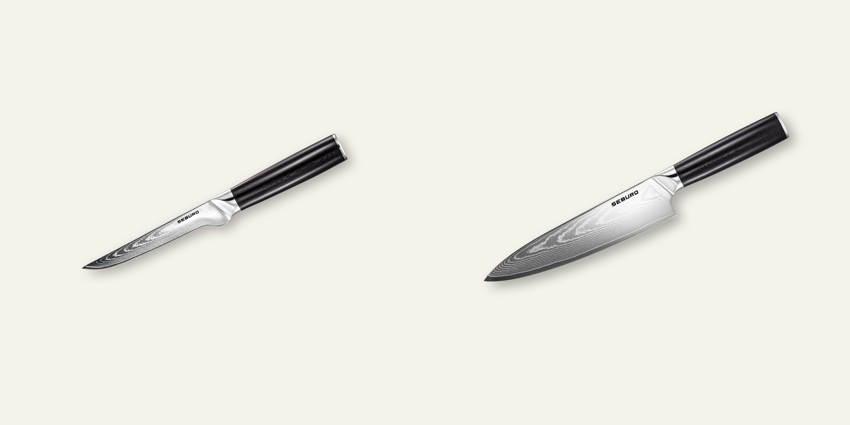 AKCE 1+1 Vykosťovací nůž Seburo SARADA Damascus 150mm + Šéfkuchařský nůž Seburo SARADA Damascus 200mm