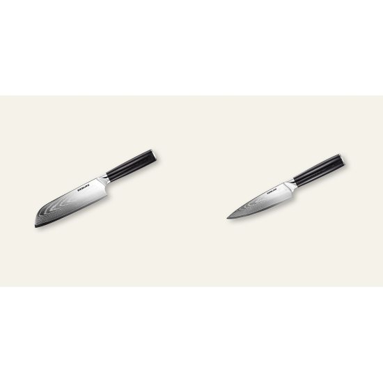 AKCE 1+1 Santoku nůž Seburo SARADA Damascus 175mm + Šéfkuchařský nůž Seburo SARADA Damascus 150mm