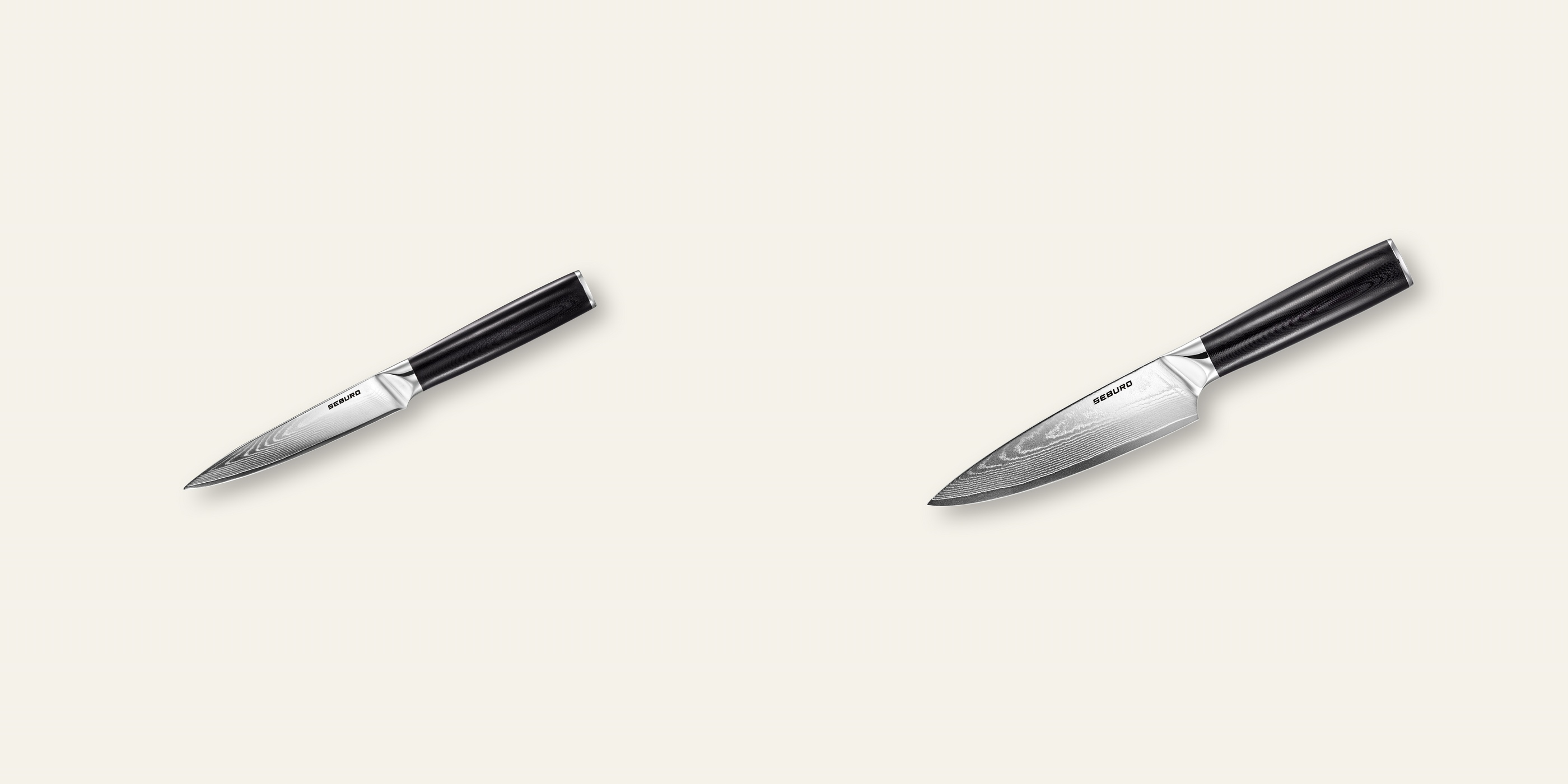 AKCE 1+1 Kuchyňský univerzální nůž Seburo SARADA Damascus 130mm + Šéfkuchařský nůž Seburo SARADA Damascus 150mm