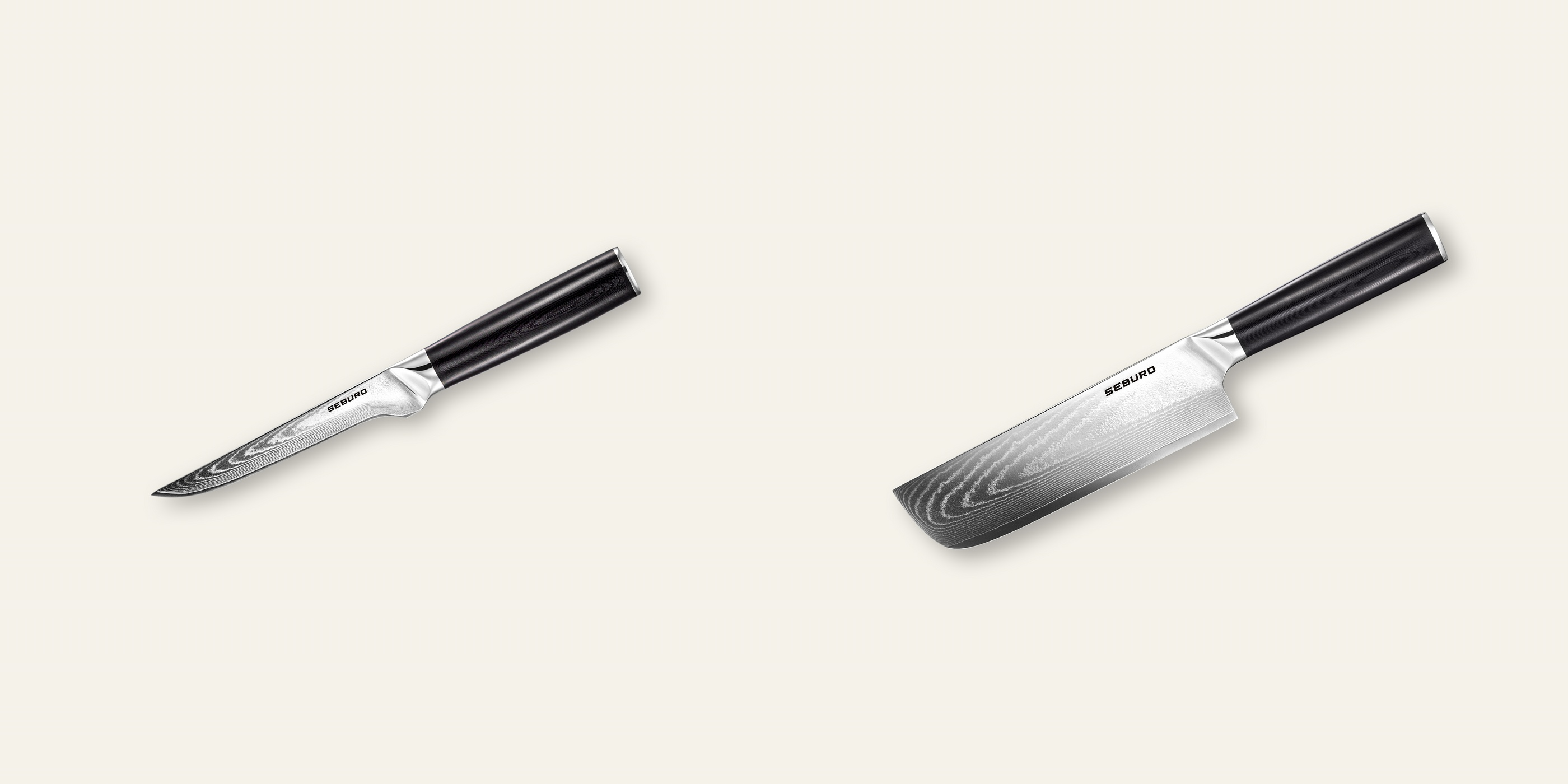 AKCE 1+1 Vykosťovací nůž Seburo SARADA Damascus 150mm + Nakiri nůž Seburo SARADA Damascus 170mm