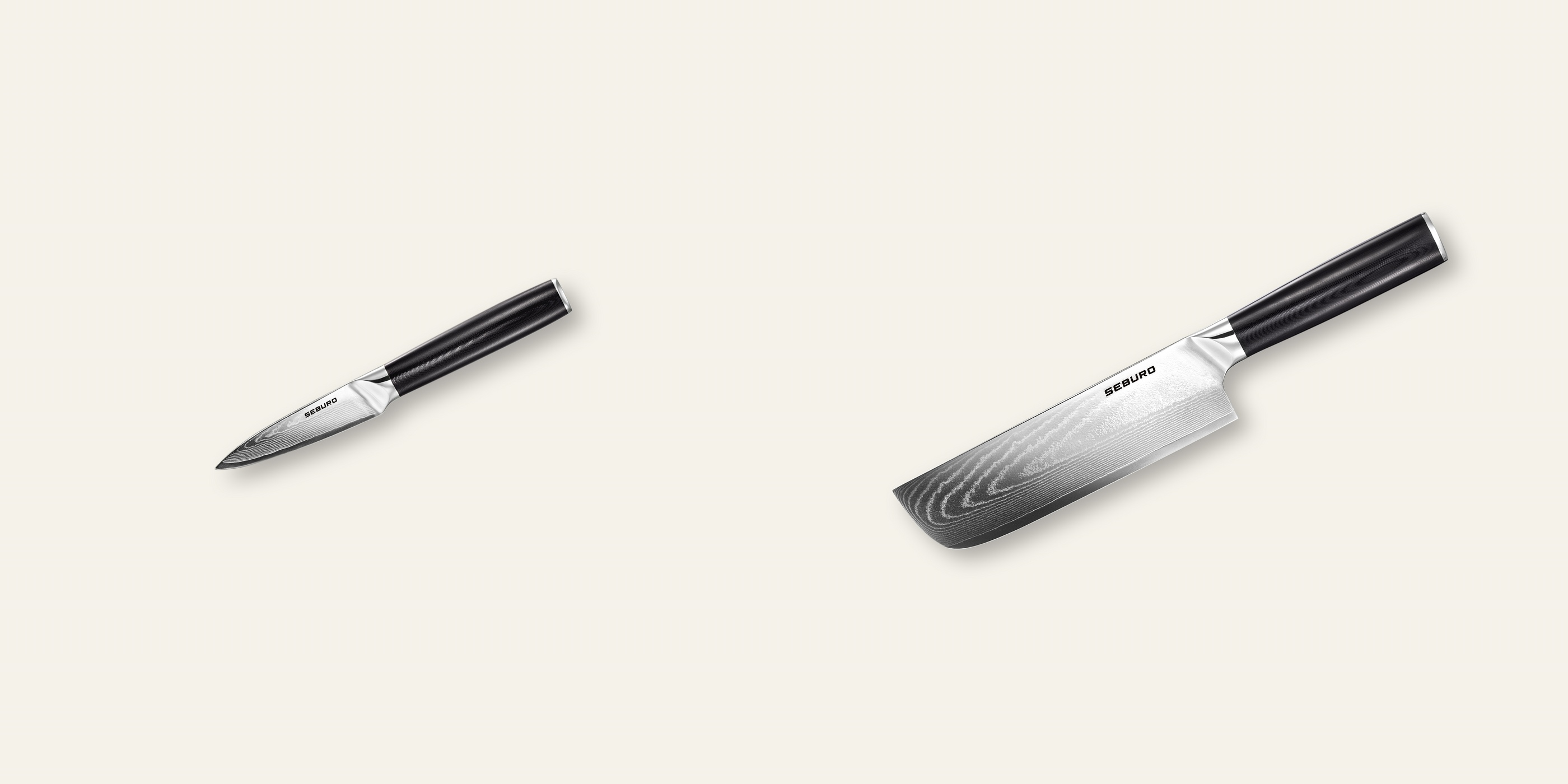 AKCE 1+1 Nůž na ovoce a zeleninu Seburo SARADA Damascus 95mm + Nakiri nůž Seburo SARADA Damascus 170mm