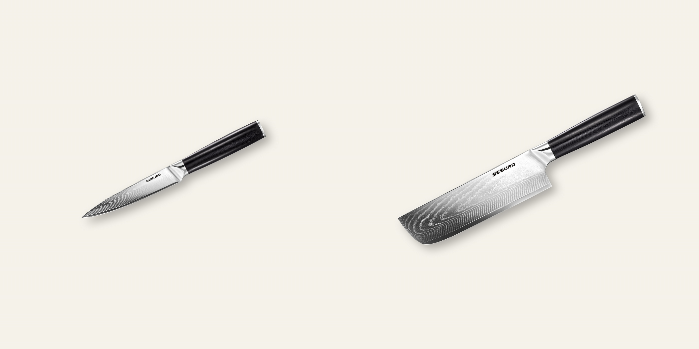 AKCE 1+1 Kuchyňský univerzální nůž Seburo SARADA Damascus 130mm + Nakiri nůž Seburo SARADA Damascus 170mm