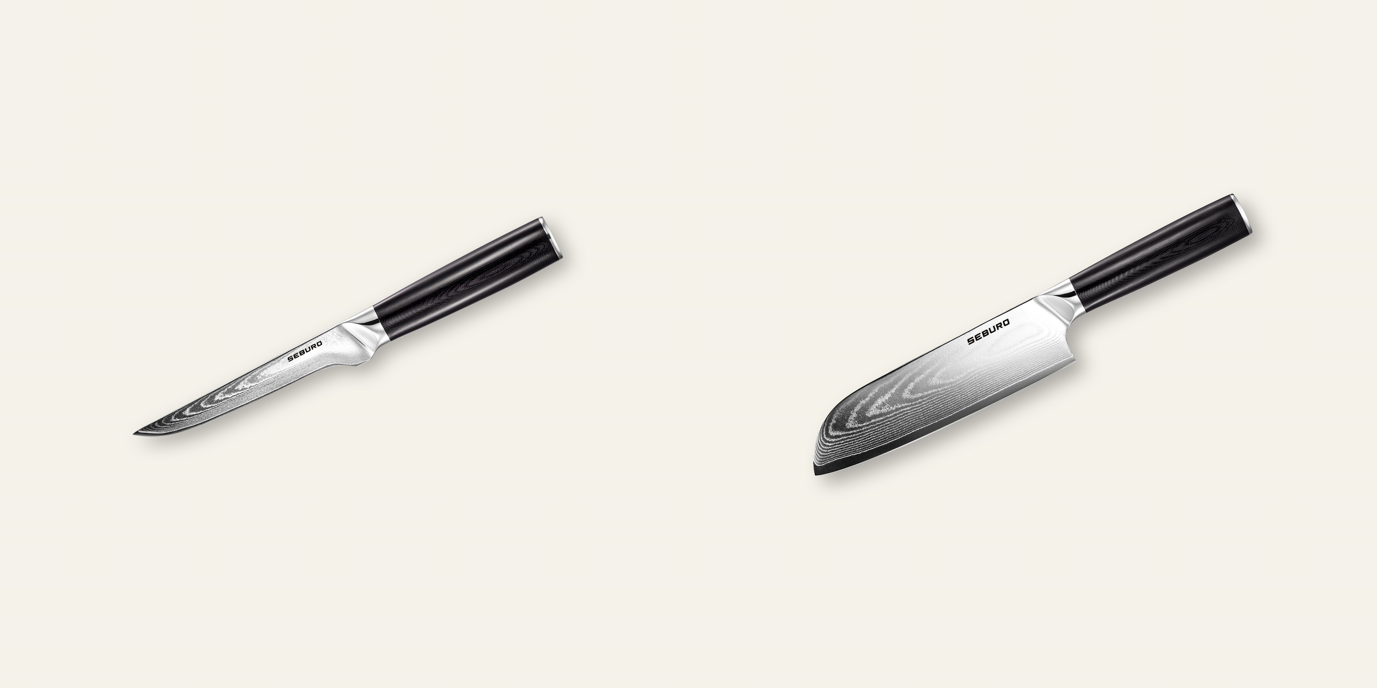 AKCE 1+1 Vykosťovací nůž Seburo SARADA Damascus 150mm + Santoku nůž Seburo SARADA Damascus 175mm