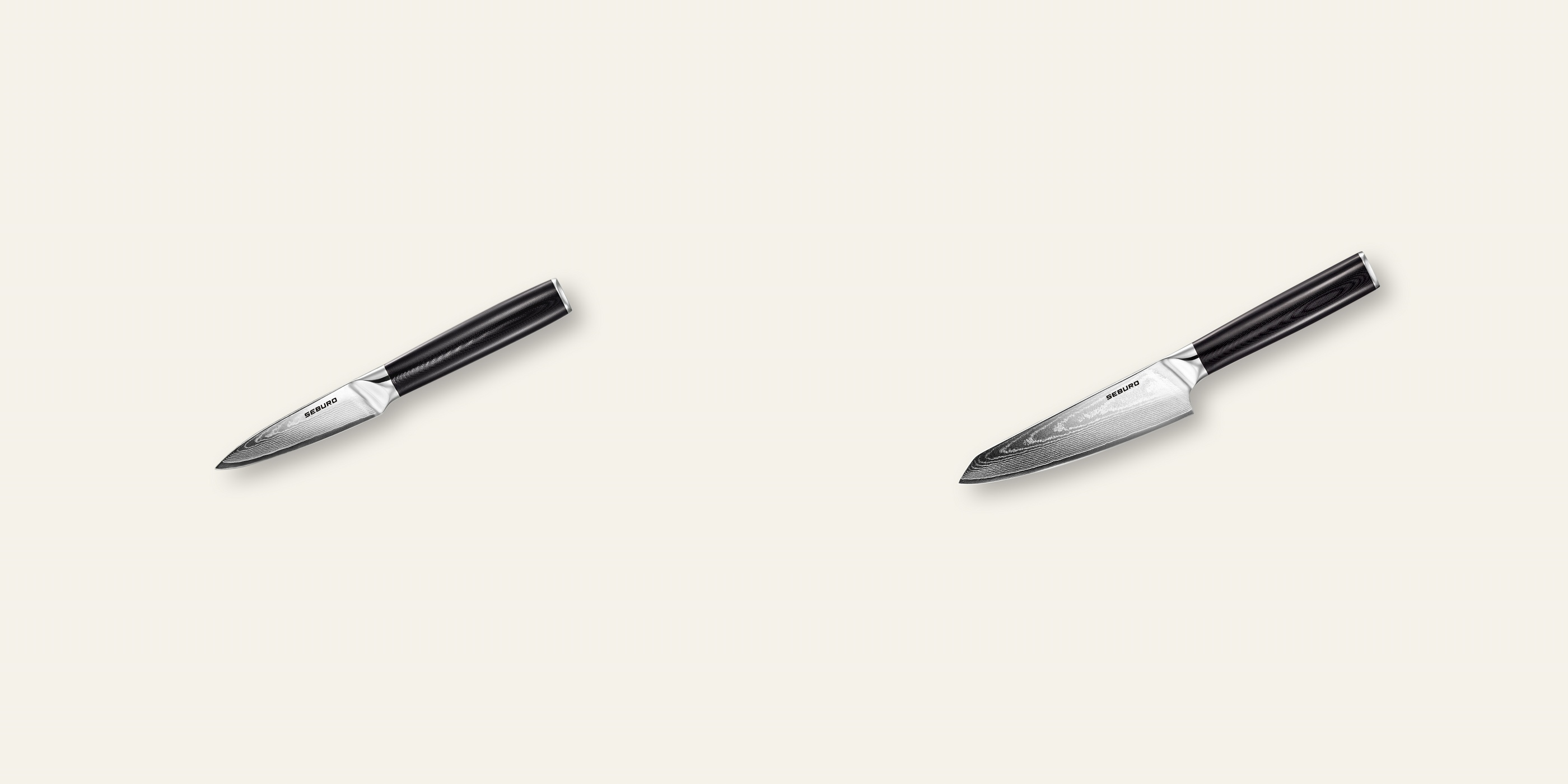AKCE 1+1 Nůž na ovoce a zeleninu Seburo SARADA Damascus 95mm + Honesuki (vykosťovací) nůž Seburo SARADA Damascus 130mm