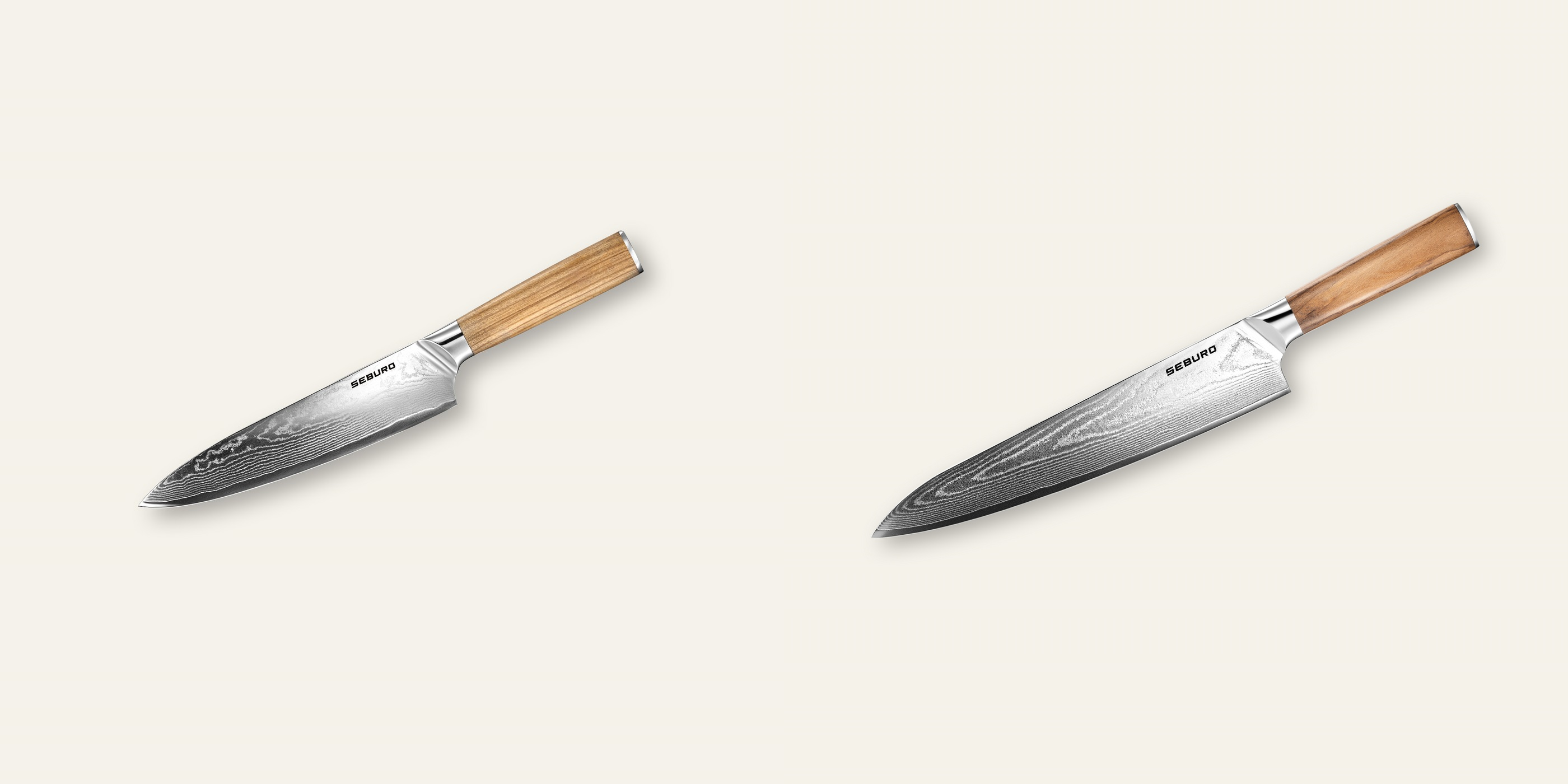 AKCE 1+1 Šéfkuchařský nůž Seburo HOKORI Damascus 200mm + Šéfkuchařský nůž Seburo HOKORI Damascus 250mm