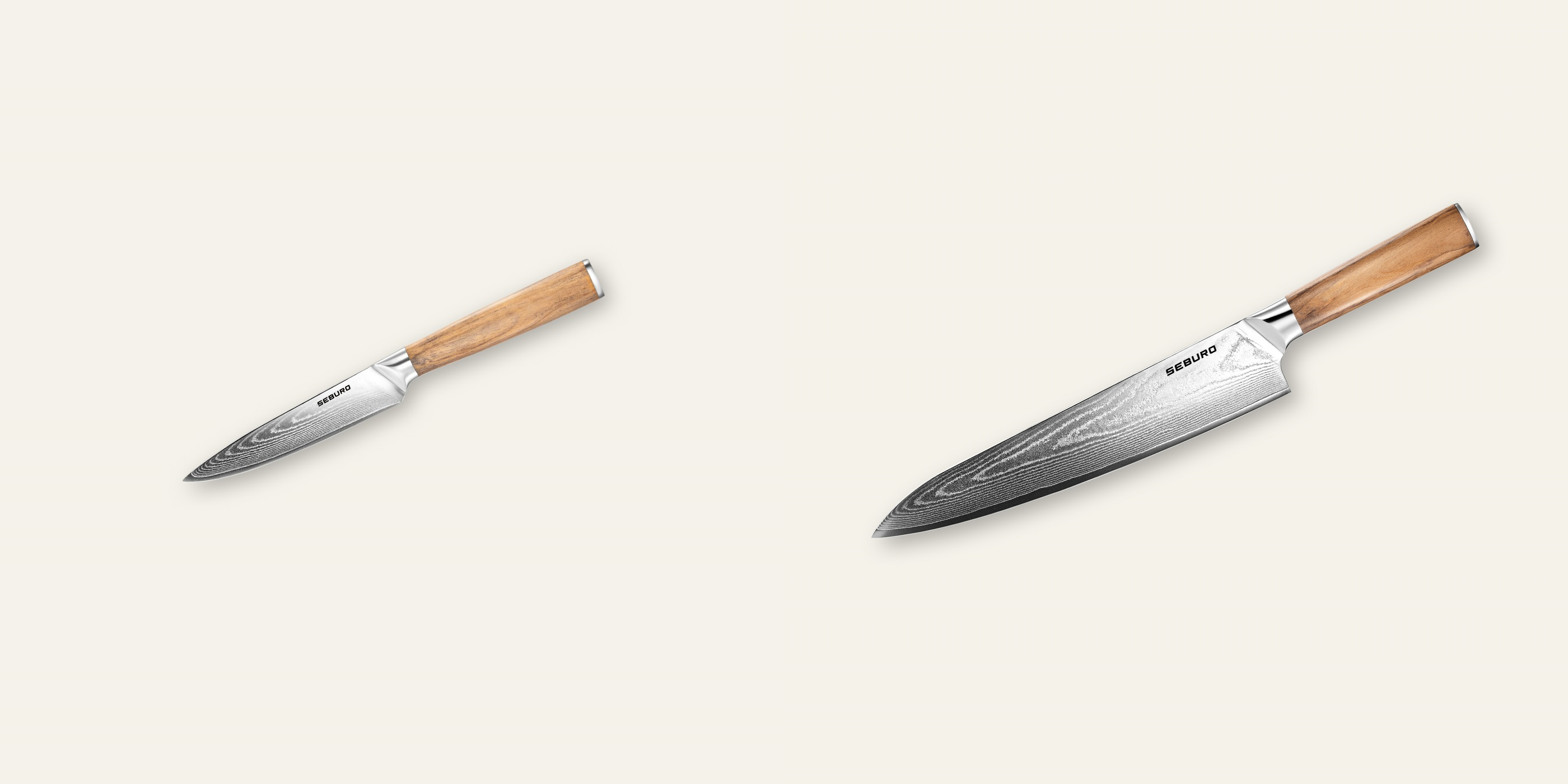 AKCE 1+1 Univerzální nůž Seburo HOKORI Damascus 125mm + Šéfkuchařský nůž Seburo HOKORI Damascus 250mm