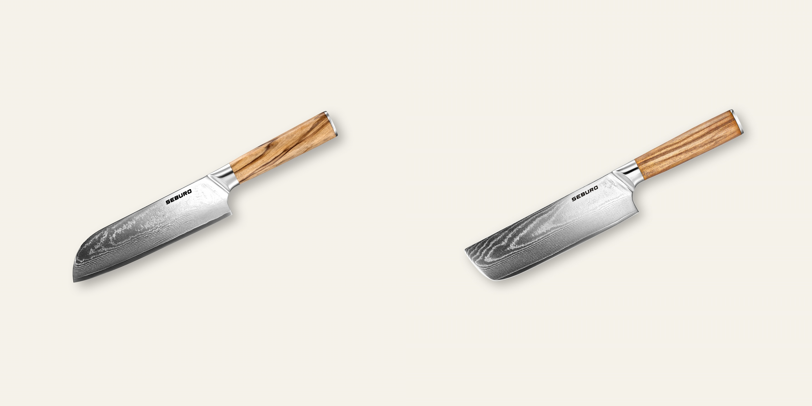 AKCE 1+1 Santoku nůž Seburo HOKORI Damascus 175mm + Nakiri nůž Seburo HOKORI Damascus 170mm