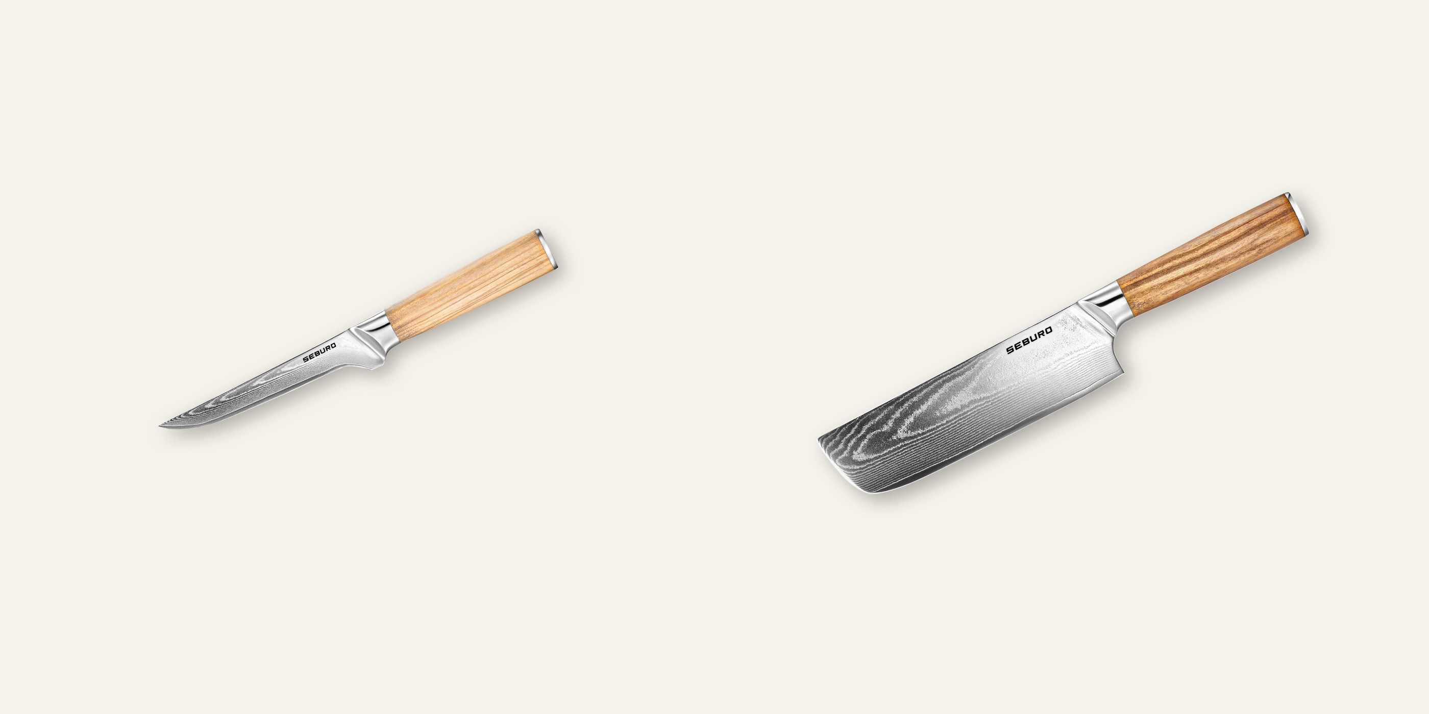 AKCE 1+1 Vykosťovací nůž Seburo HOKORI Damascus 150mm + Nakiri nůž Seburo HOKORI Damascus 170mm