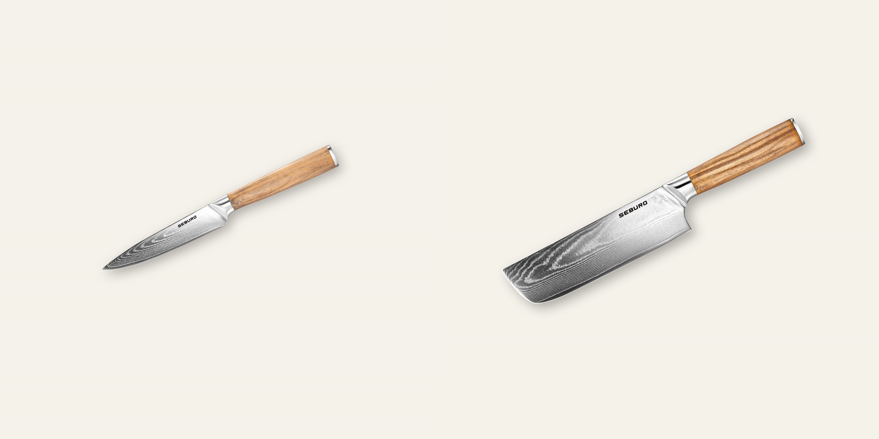 AKCE 1+1 Univerzální nůž Seburo HOKORI Damascus 125mm + Nakiri nůž Seburo HOKORI Damascus 170mm