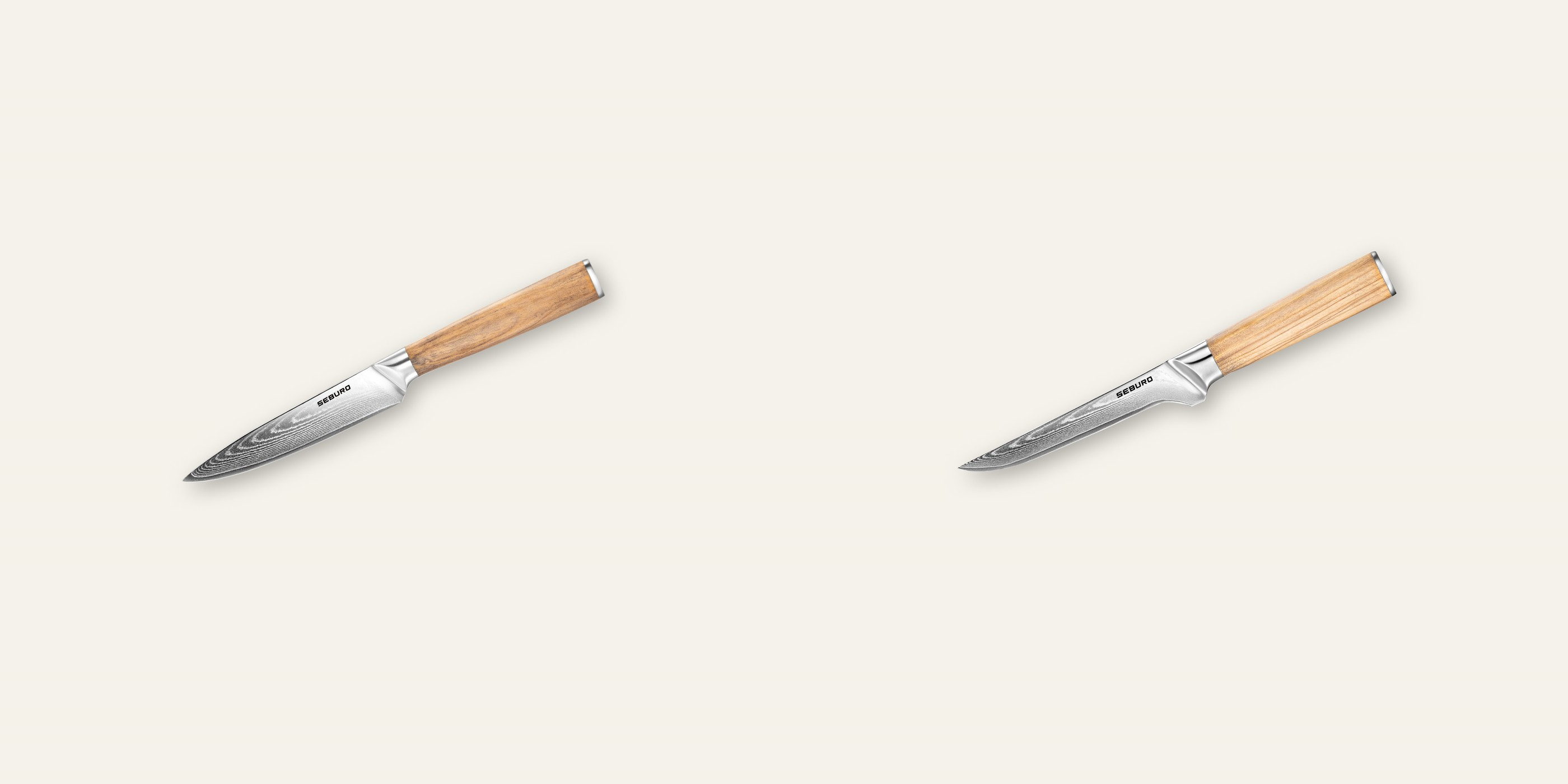 AKCE 1+1 Univerzální nůž Seburo HOKORI Damascus 125mm + Vykosťovací nůž Seburo HOKORI Damascus 150mm