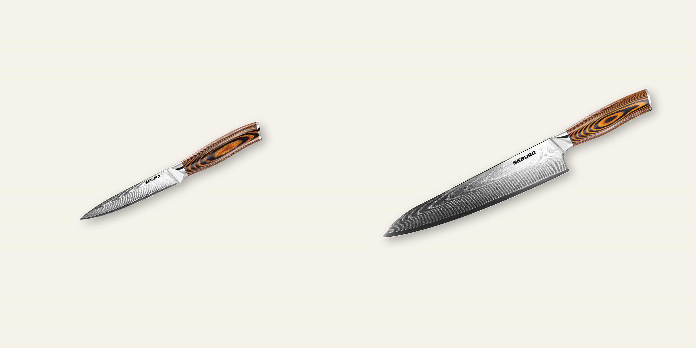 AKCE 1+1 Kuchyňský univerzální nůž Seburo SUBAJA Damascus 130mm + Šéfkuchařský nůž Seburo SUBAJA Damascus 250mm