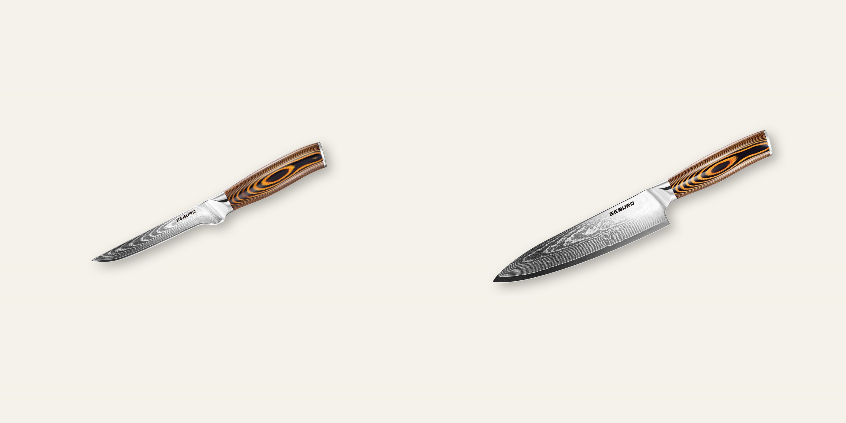 AKCE 1+1 Vykosťovací nůž Seburo SUBAJA Damascus 150mm + Šéfkuchařský nůž Seburo SUBAJA Damascus 200mm