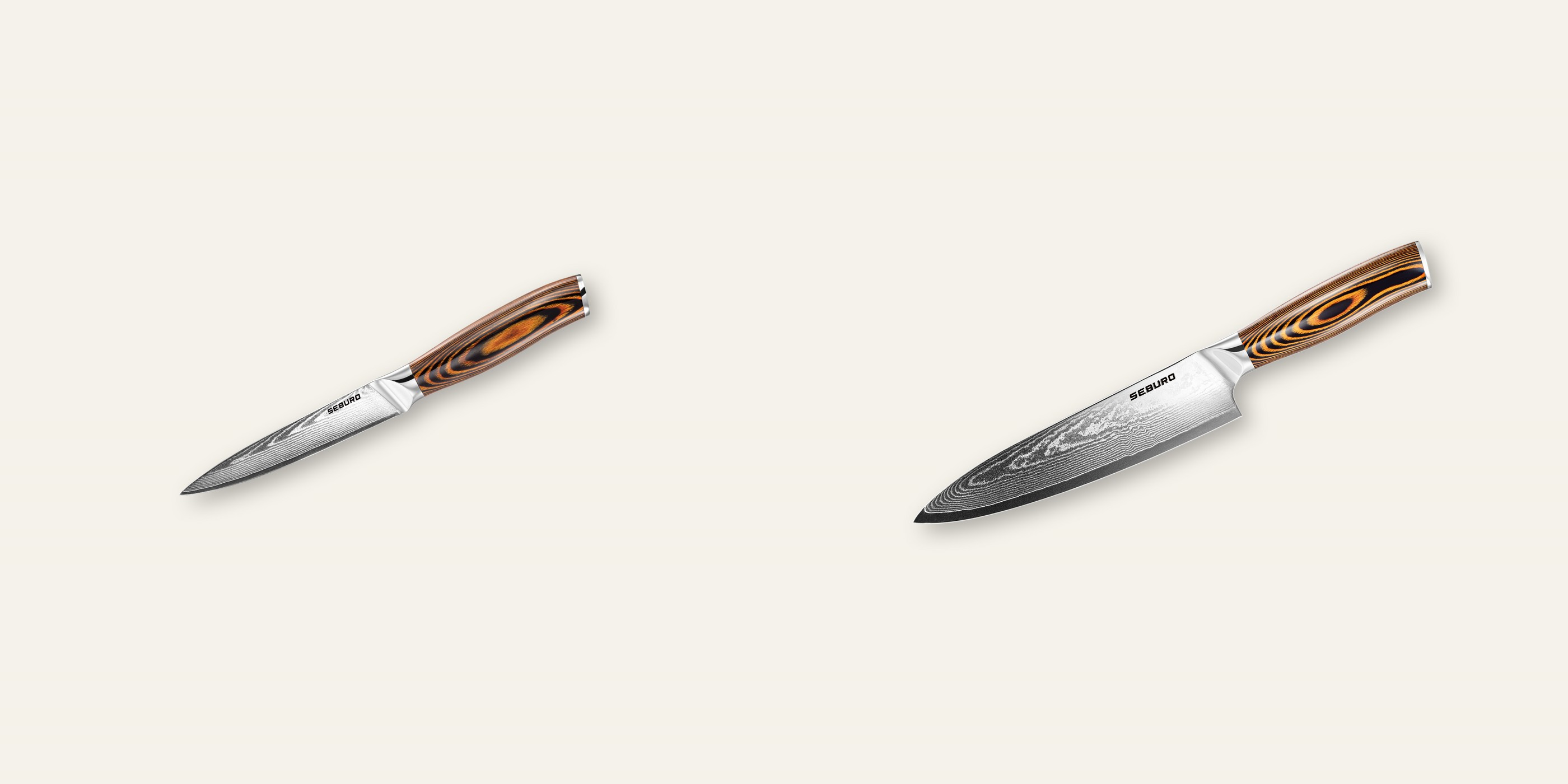 AKCE 1+1 Kuchyňský univerzální nůž Seburo SUBAJA Damascus 130mm + Šéfkuchařský nůž Seburo SUBAJA Damascus 200mm
