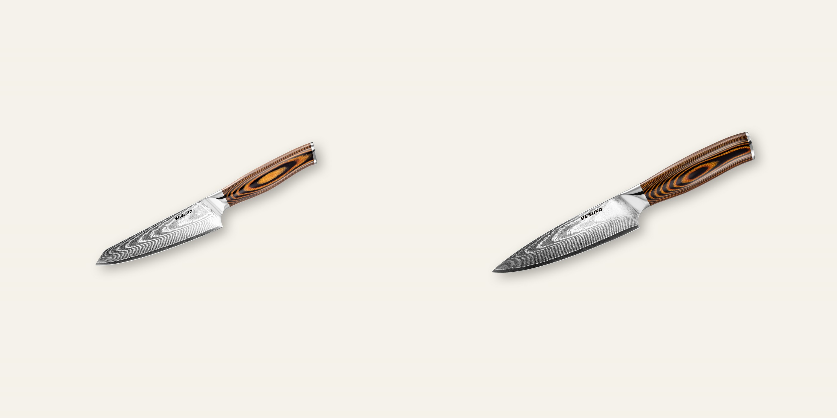 AKCE 1+1 Honesuki (vykosťovací, univerzální) nůž Seburo SUBAJA Damascus 130mm + Šéfkuchařský nůž Seburo SUBAJA Damascus 150mm