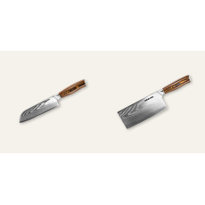 AKCE 1+1 Santoku nůž Seburo SUBAJA Damascus 175mm + Sekáček Seburo SUBAJA Damascus 180mm