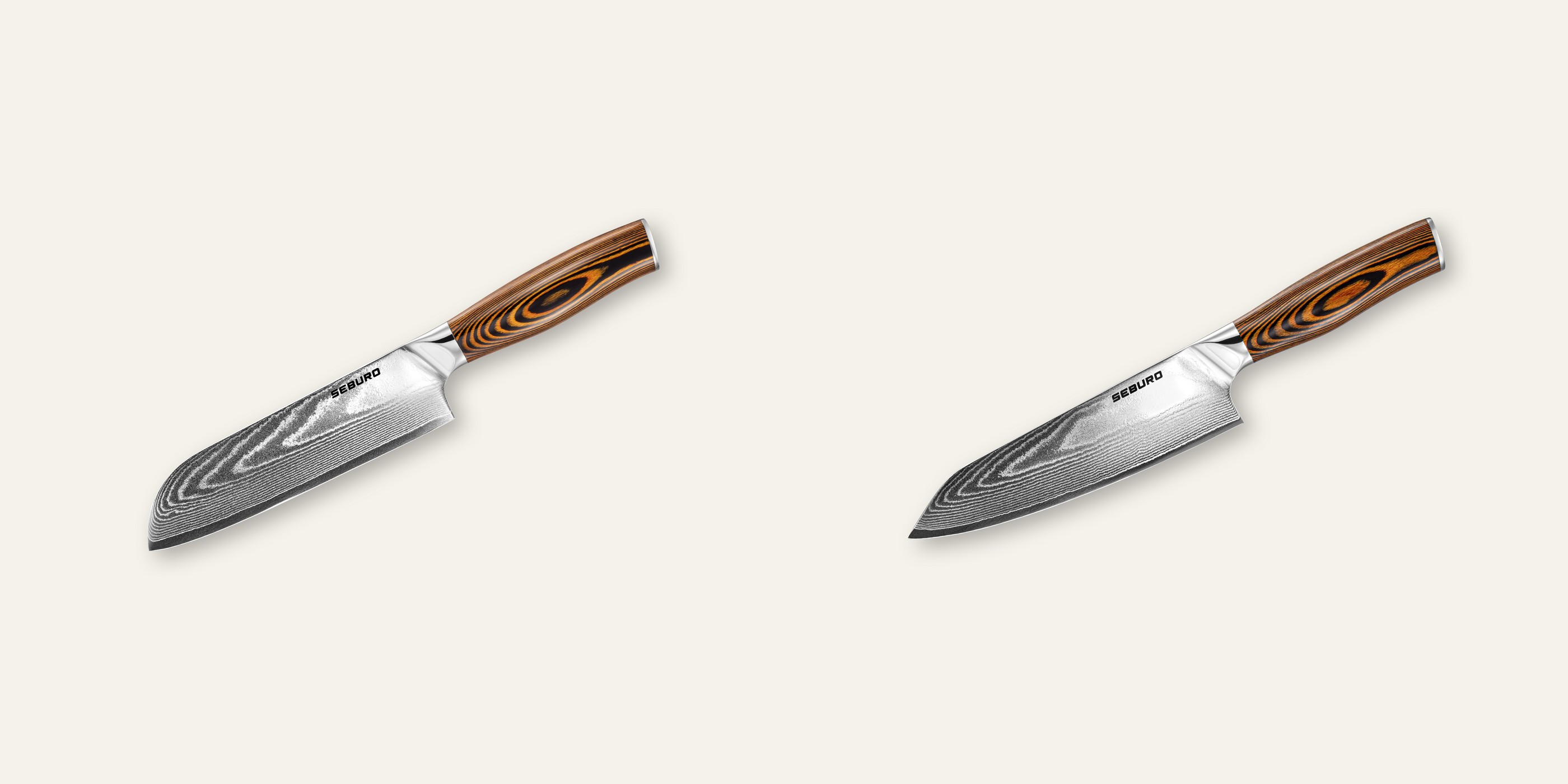 AKCE 1+1 Santoku nůž Seburo SUBAJA Damascus 175mm + Kiritsuke (mistr-šéf, santoku) nůž Seburo SUBAJA Damascus 180mm
