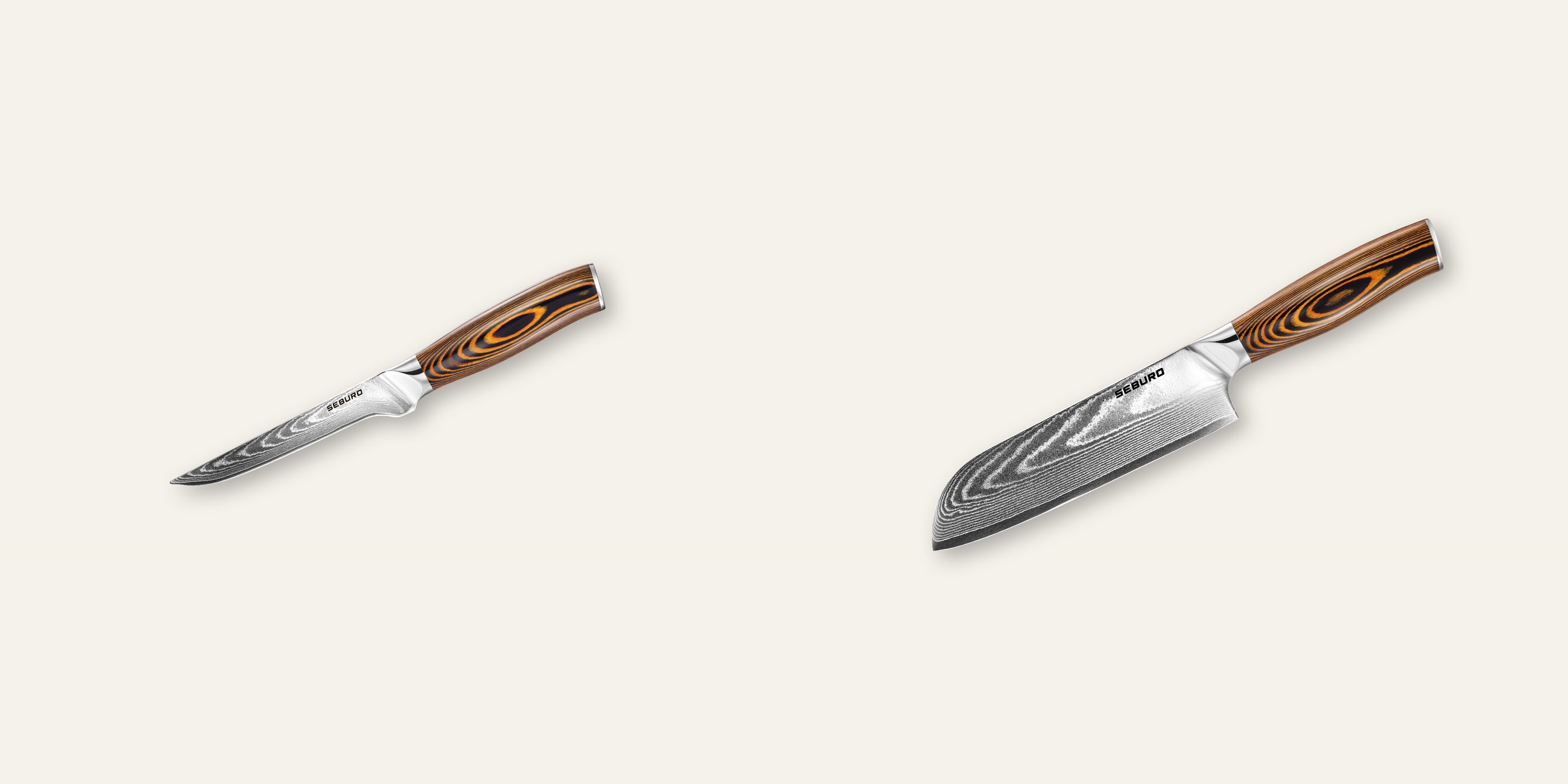 AKCE 1+1 Vykosťovací nůž Seburo SUBAJA Damascus 150mm + Santoku nůž Seburo SUBAJA Damascus 175mm