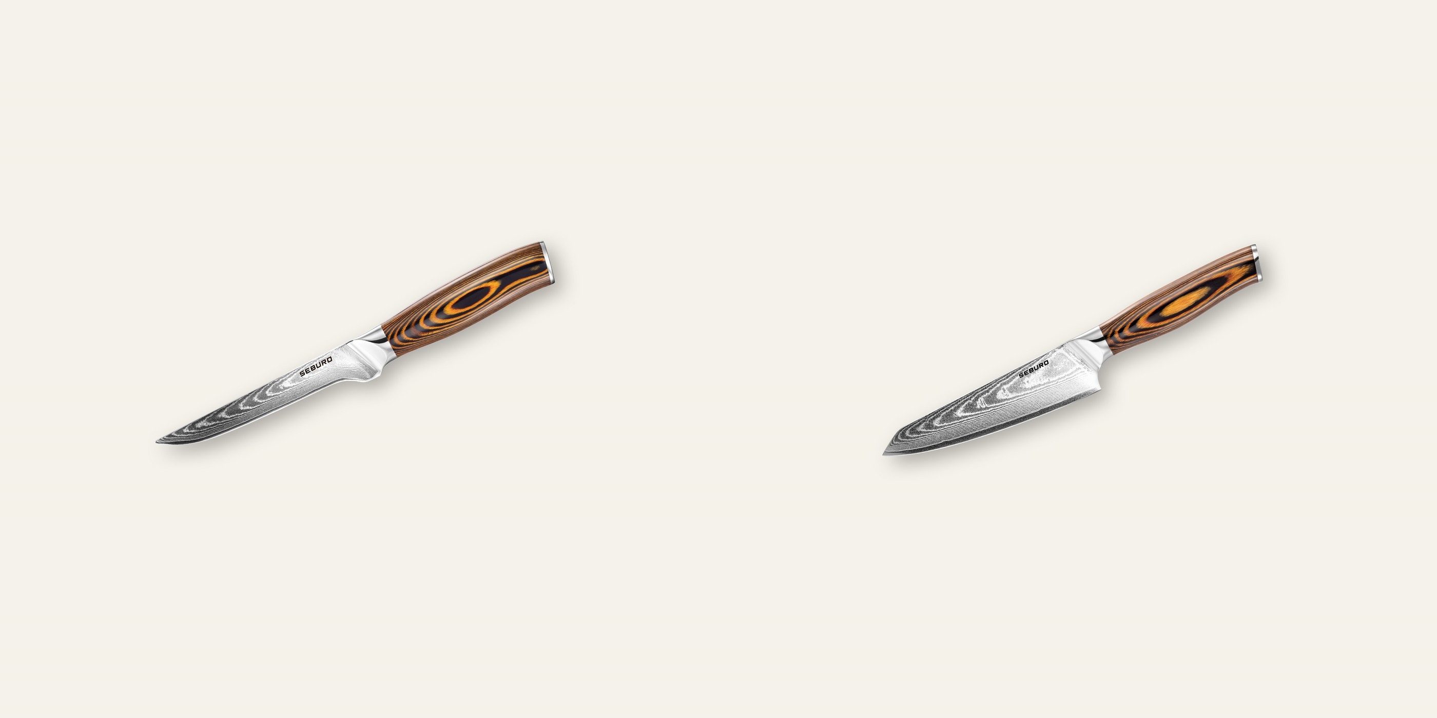 AKCE 1+1 Vykosťovací nůž Seburo SUBAJA Damascus 150mm + Honesuki (vykosťovací, univerzální) nůž Seburo SUBAJA Damascus 130mm