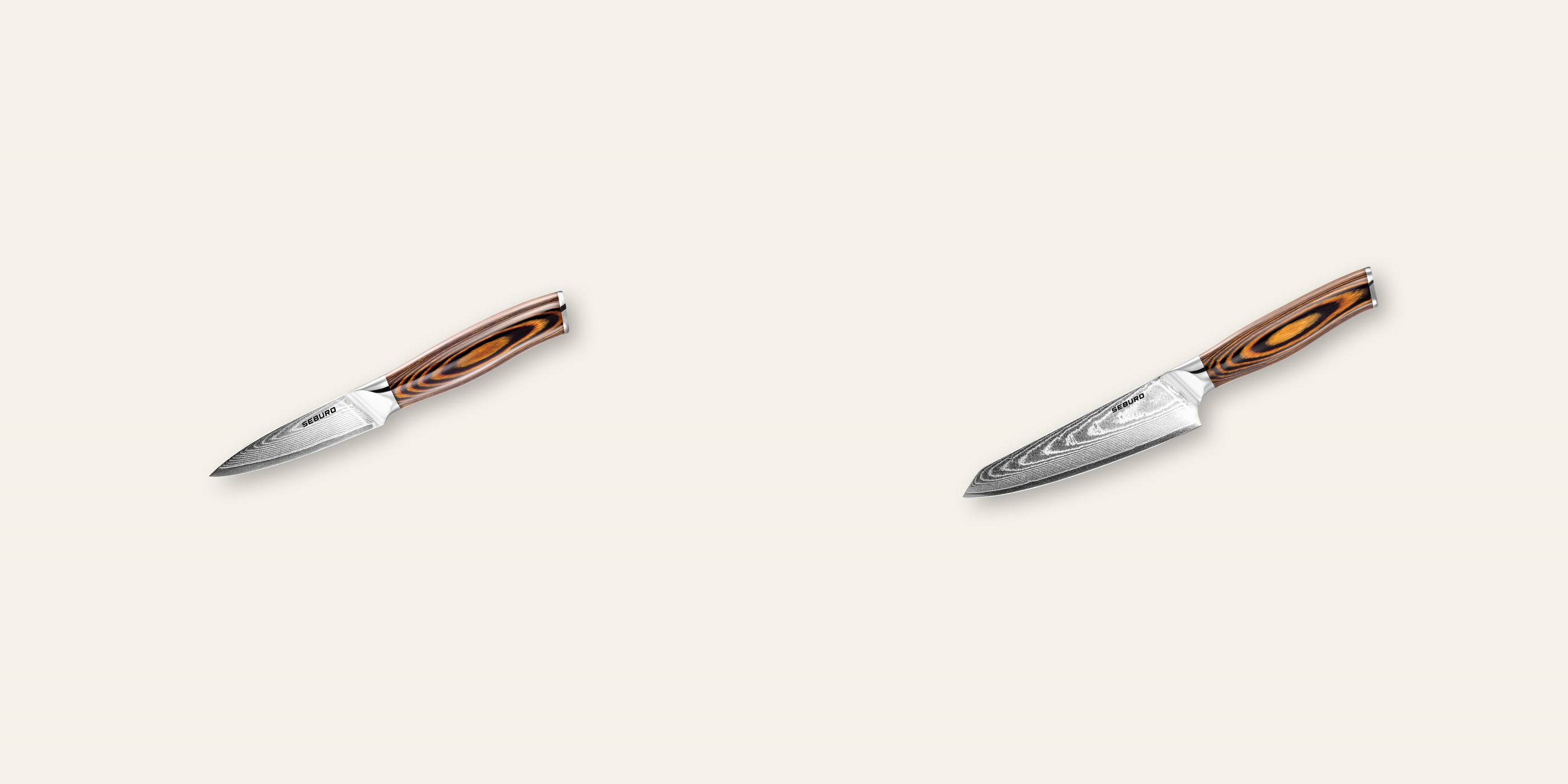 AKCE 1+1 Nůž na ovoce a zeleninu Seburo SUBAJA Damascus 95mm + Honesuki (vykosťovací, univerzální) nůž Seburo SUBAJA Damascus 130mm