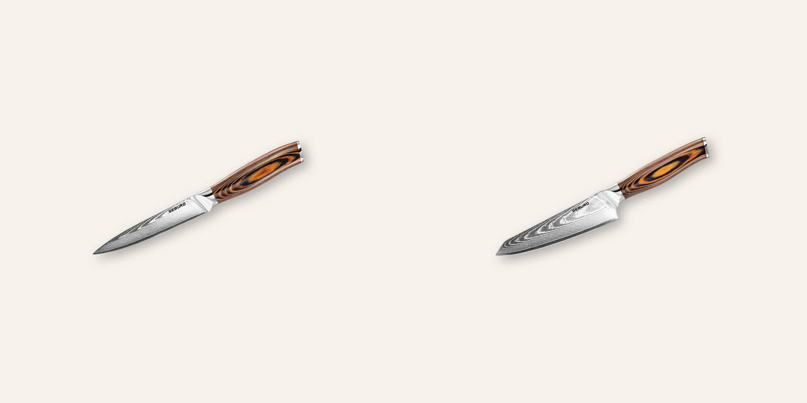 AKCE 1+1 Kuchyňský univerzální nůž Seburo SUBAJA Damascus 130mm + Honesuki (vykosťovací, univerzální) nůž Seburo SUBAJA Damascus 130mm