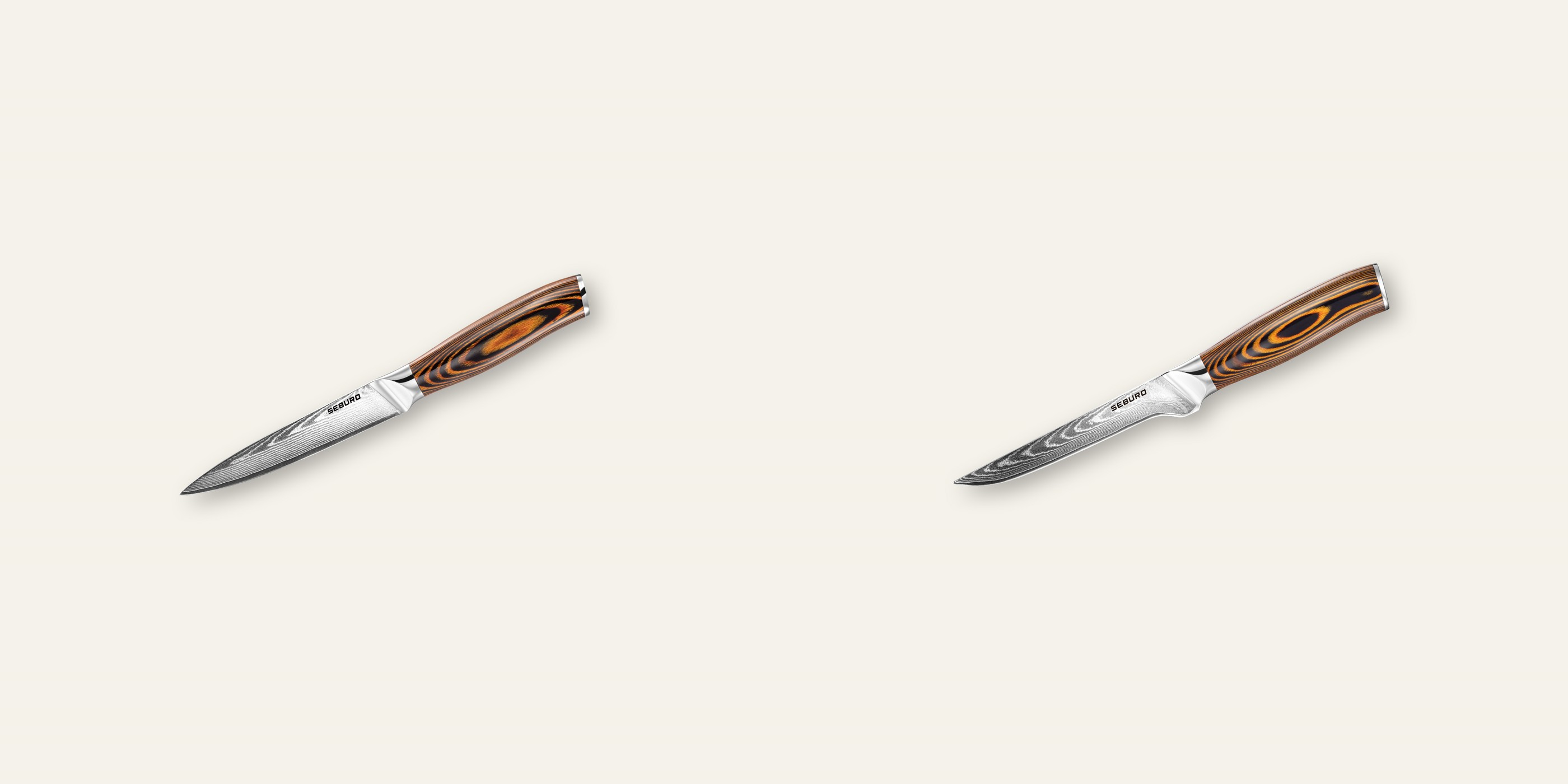 AKCE 1+1 Kuchyňský univerzální nůž Seburo SUBAJA Damascus 130mm + Vykosťovací nůž Seburo SUBAJA Damascus 150mm