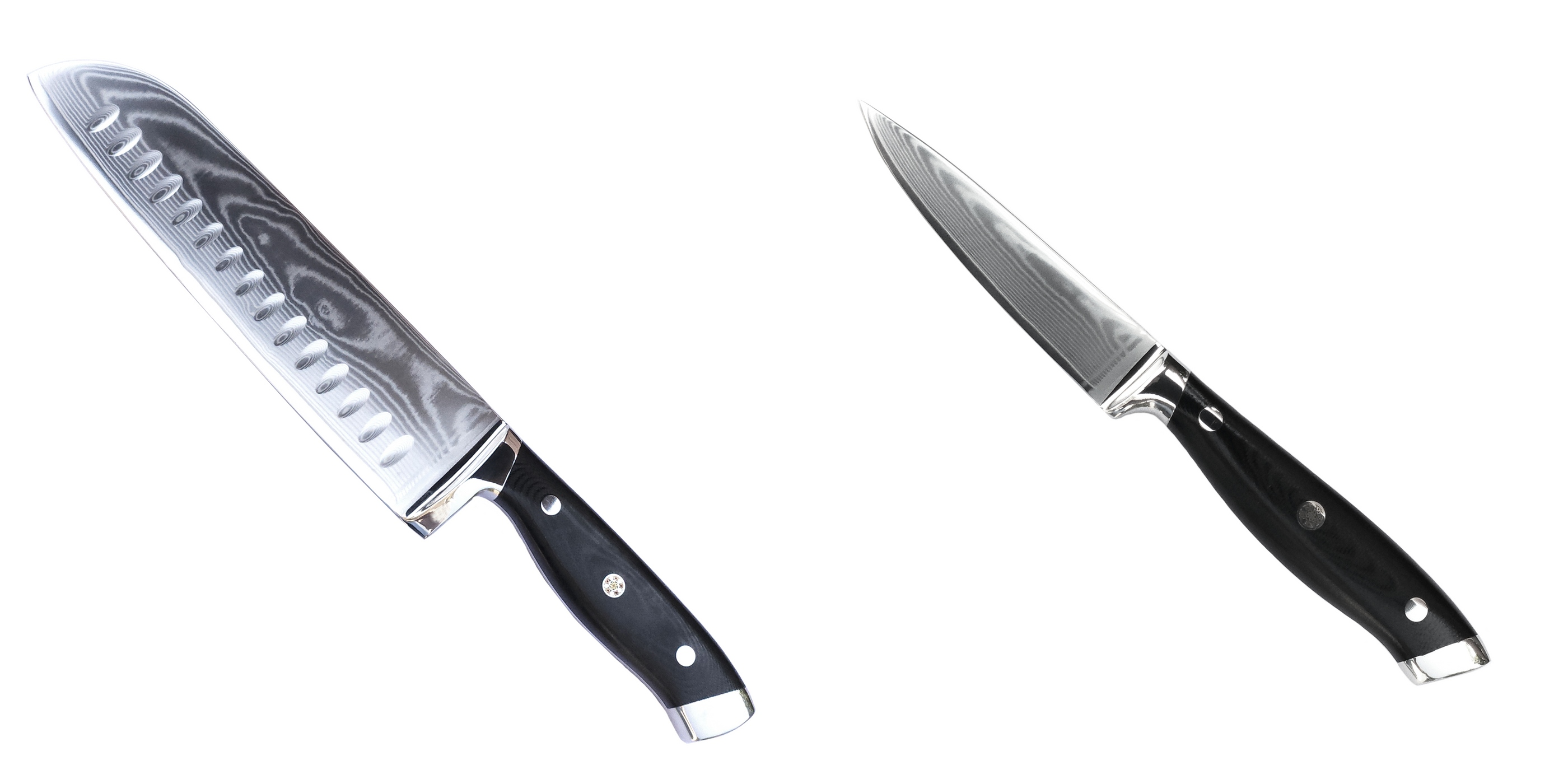 AKCE 1+1 Santoku nůž Seburo WEST Professional Damascus 190mm + Nůž na ovoce a zeleninu Seburo WEST Professional Damascus 90mm