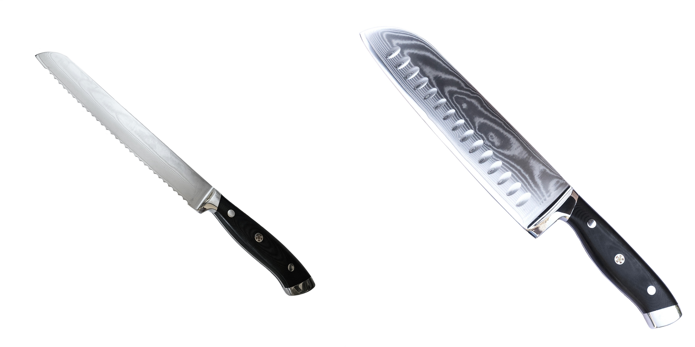 AKCE 1+1 Nůž na pečivo Seburo WEST Professional Damascus 200mm + Santoku nůž Seburo WEST Professional Damascus 190mm